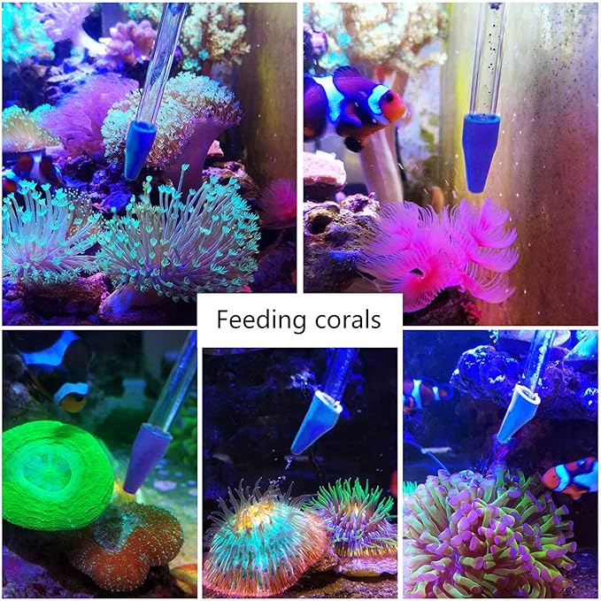 Aquarium Choice Coral Feeder Long Syringe Tube Liquid Fertilizer Feeder SPS HPS Marine Reef Coral Feeder Tool Fish Excreta Cleaner (6 Units 46.5CM/18.3 Inch)
