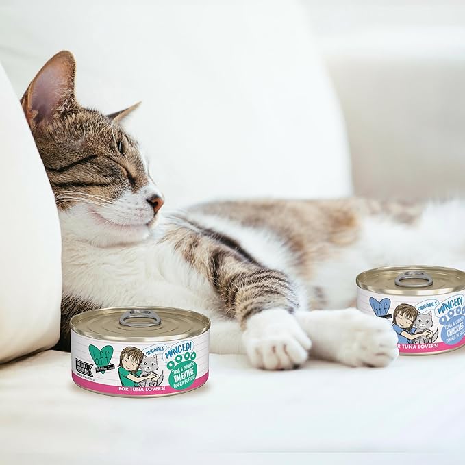 Weruva BFF Minced Natural Wet Cat Food, Tuna and Chicken 4 Eva in Gravy, 10oz Can, Pack of 12