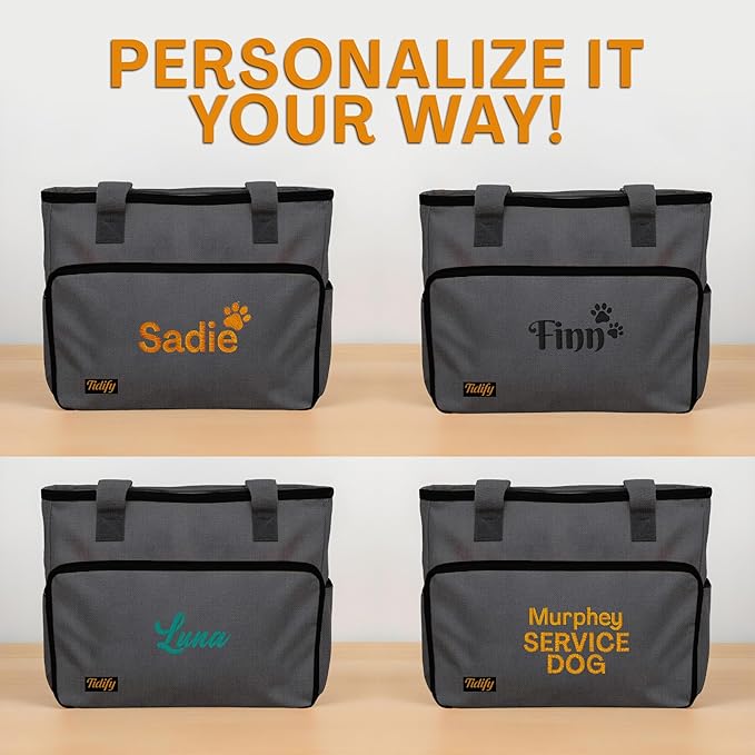 Customized Dog Travel Bag - You Name It and We Make It, Your Own Personalized Pet Travel Bag, Make It Special for You and Your Pet. (Dark Grey)