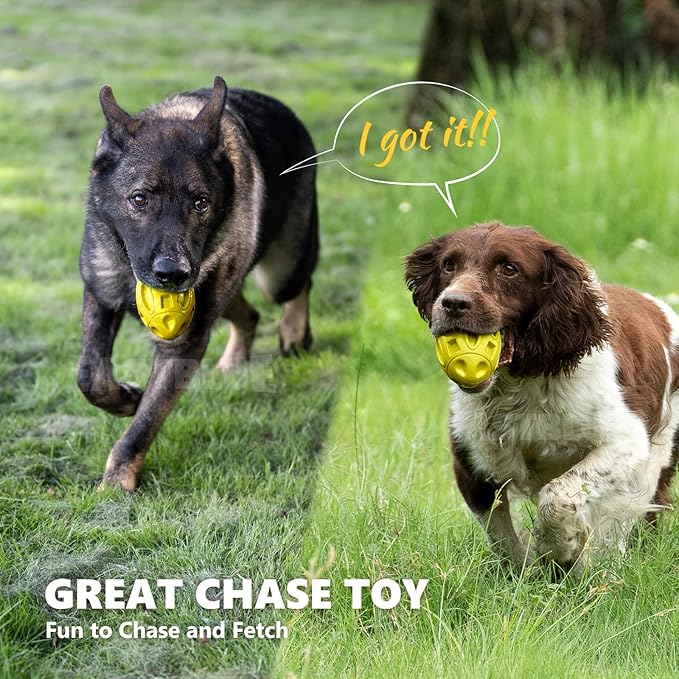 EASTBLUE Squeaky Dog Toys for Aggressive Chewers: Rubber Puppy Chew Ball with Squeaker, Almost Indestructible and Durable Pet Toy for Medium and Large Breed