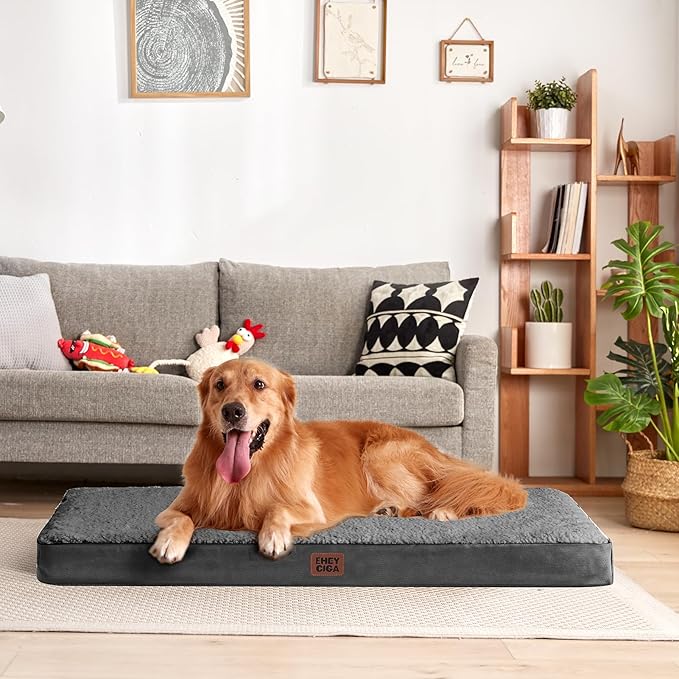 EHEYCIGA Orthopedic Medium Dog Beds for Small Dogs with Removable Washable Cover for Crate, Grey, 30x20