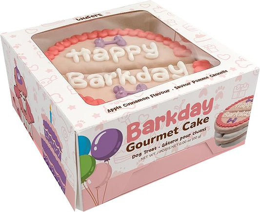Wufers Dog Birthday Cake – Giant Shareable Happy Barkday Decorated Dog Treat, Soft-Baked 8-Piece Cookie Cake for Dogs, Made in North America (Pink - Birthday Cake)