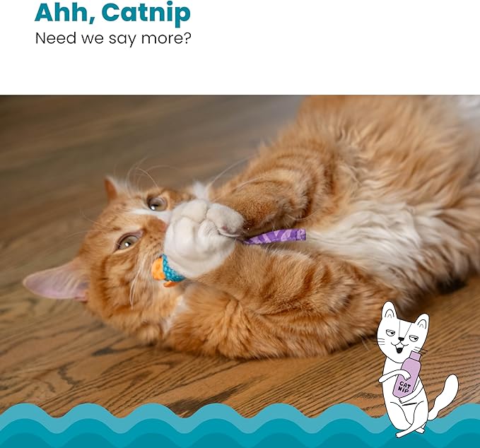 Catstages Catnip Chew Mice 2 Pack– Interactive Dental Cat Chew Toy that Helps Clean Teeth, Mouse, Multicolored