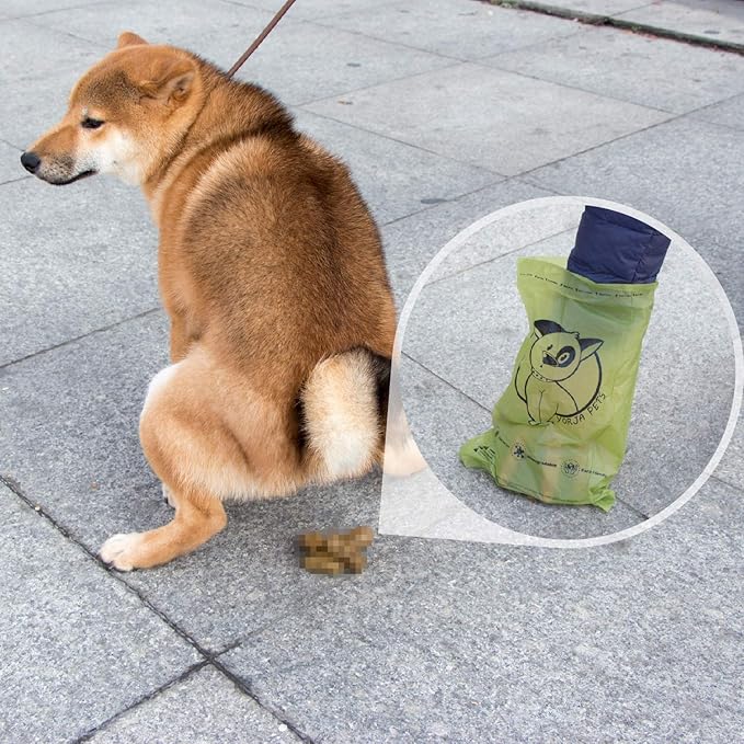 YORJA Dog Poop Bags Rolls, 360 Pet Waste Bags, 100% Leak Proof Extra Thick and Strong Corn Starch Blend