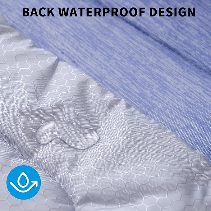 MARUNDA Dog Cooling Mat, 36" x 24" Thicken Waterproof Cooling Mat for Extra Large Dog, Q-MAX>0.5 Ice Cool Fabric-Cool on Contact，Easy Washable Pet Pad in Summer (36" x 24" (L-Crate), Blue)