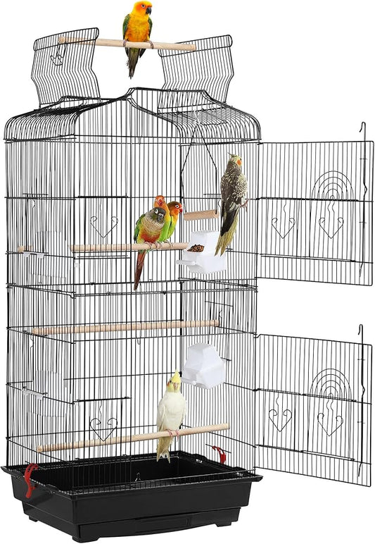 Yaheetech 41-inch Open Top Medium Bird Cages for Parakeets Finches Canaries Lovebirds Small Quaker Parrots Cockatiels Budgie Green Cheek Conure Travel Pet Flight Birdcage