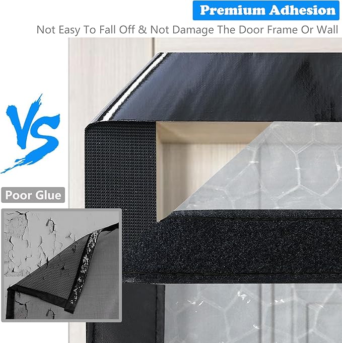 RELIANCER Magnetic Thermal Insulated Door Curtain,Waterproof EVA Door Cover,Fit Doors Size Up to 34"x80",Temperature Protection Insulated Doorway Curtain Partition,Patio Self-Closing Doors Net Screen
