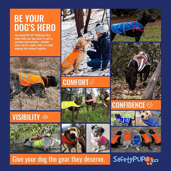 Dog Reflective Vest – Hi-Vis Fluorescent Visibility That Helps to Safeguard Your Pet On/Off Leash in Urban & Rural Areas (Camo, Medium)
