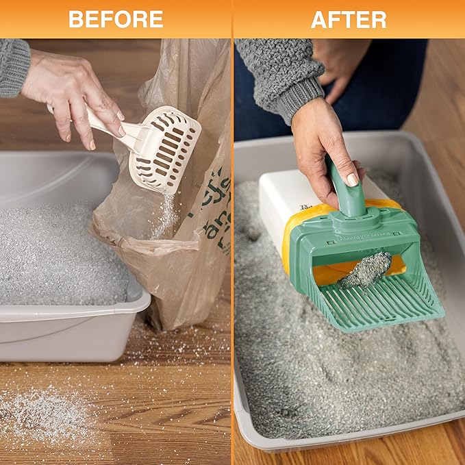 Neater Pet Brands Neater Scooper XL Cat Litter Scoop, 195 Refill Bags – Extra-Large Capacity Mess-Free Cat Litter Scooper with Bag for Large & Multiple Cats, Spill-Proof Litter Box Scooper with Holder