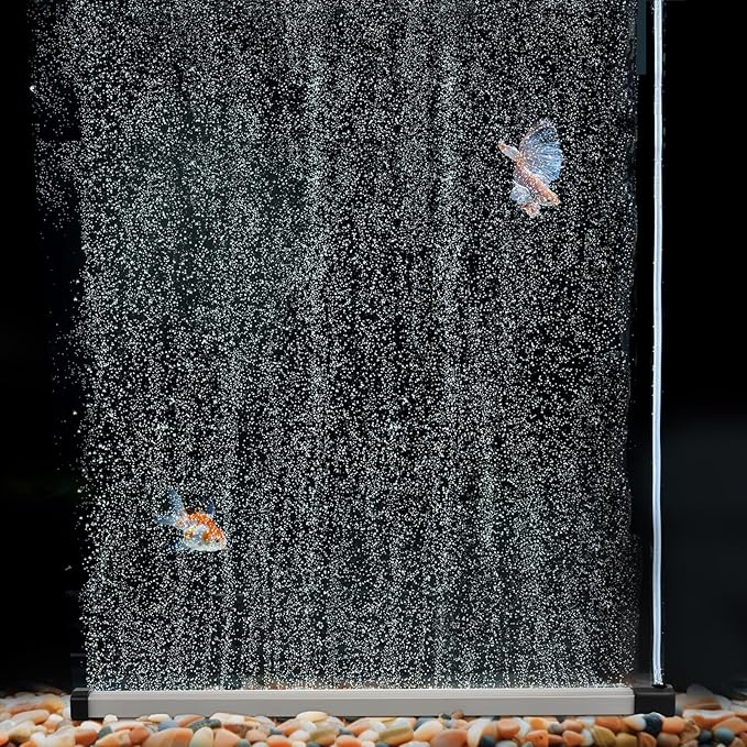 hygger Aquarium Bubble Strip, Nano Air Bubble Curtain Wall Aquarium Air Stone Kit, Quiet High Dissolved Oxygen Diffuser Fish Tank Bubbler Decorations for Freshwater Saltwater (13.8 Inch)
